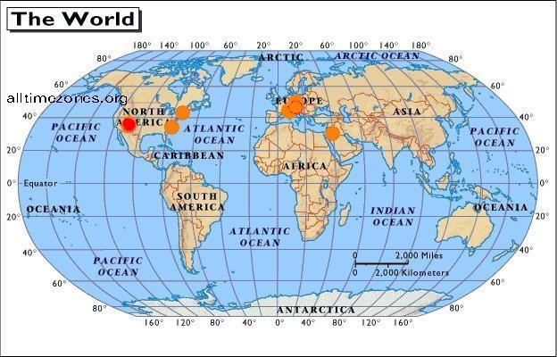 World map with Albuquerque highlighted